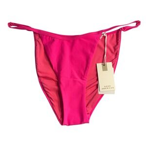Good American Perfect Fit Bikini Bottom Knockout Pink Neon High Leg Large Size 3